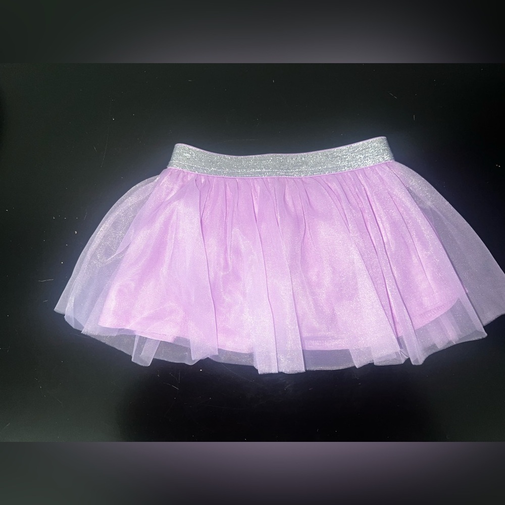 Toddler Spring Easter Ballet Dance Purple Tulle Skirt with Silver Waistband